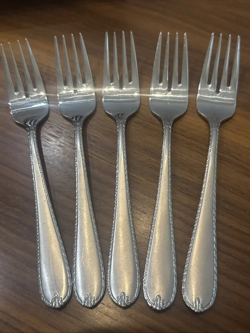 5 Hampton Silversmiths RACHELLE FROST Salad Forks Stainless Steel 18/10 Korea